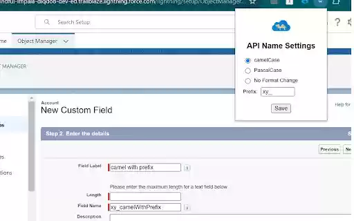 Salesforce API Name Transformer  from Chrome web store to be run with OffiDocs Chromium online