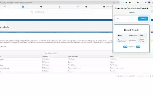 Salesforce Label Finder  from Chrome web store to be run with OffiDocs Chromium online