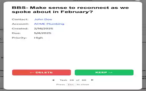 Salesforce Task Cleaner  from Chrome web store to be run with OffiDocs Chromium online