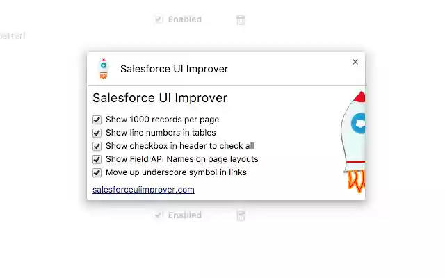 Salesforce UI Improver  from Chrome web store to be run with OffiDocs Chromium online