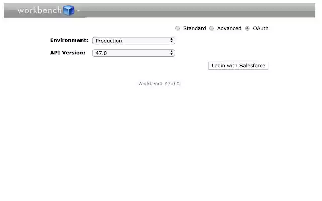 Salesforce WorkBench v2.0  from Chrome web store to be run with OffiDocs Chromium online