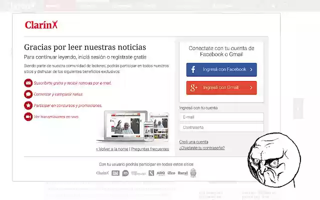 Saltar Modal de Clarín  from Chrome web store to be run with OffiDocs Chromium online