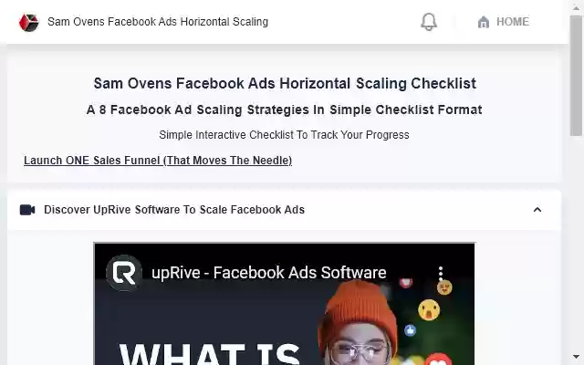Sam Ovens Facebook Ads Horizontal Scaling  from Chrome web store to be run with OffiDocs Chromium online