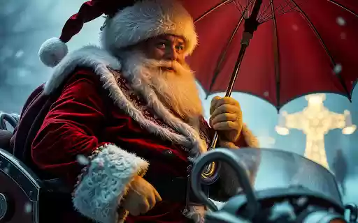 Santa Claus and red umbrella  from Chrome web store to be run with OffiDocs Chromium online