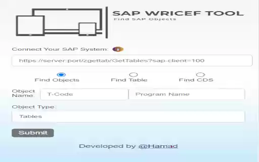 SAP WRICEF Tool  from Chrome web store to be run with OffiDocs Chromium online