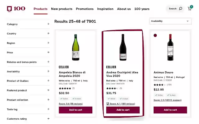 SAQ Choose your wine  from Chrome web store to be run with OffiDocs Chromium online