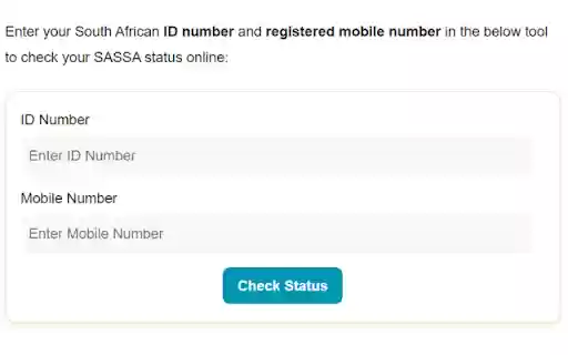 SASSA Status  from Chrome web store to be run with OffiDocs Chromium online