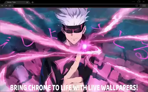 Satoru Gojo’s Limitless Power Live Wallpaper  from Chrome web store to be run with OffiDocs Chromium online