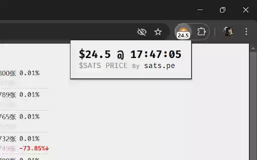 Sats Price  from Chrome web store to be run with OffiDocs Chromium online