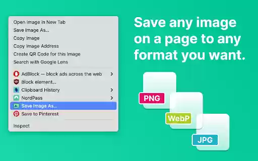 Save As Image Converter  from Chrome web store to be run with OffiDocs Chromium online