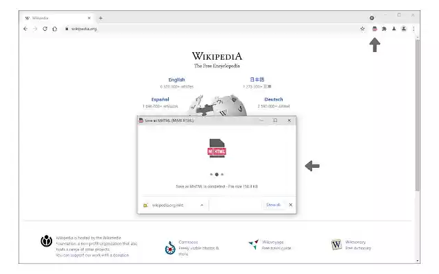 Save as MHTML (MIME HTML)  from Chrome web store to be run with OffiDocs Chromium online