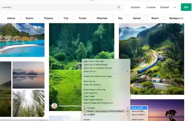 SaveAs save image as PNG/JPG/WebP  from Chrome web store to be run with OffiDocs Chromium online