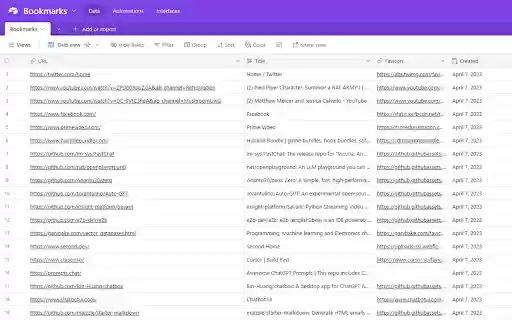 Save Bookmarks To Airtable  from Chrome web store to be run with OffiDocs Chromium online