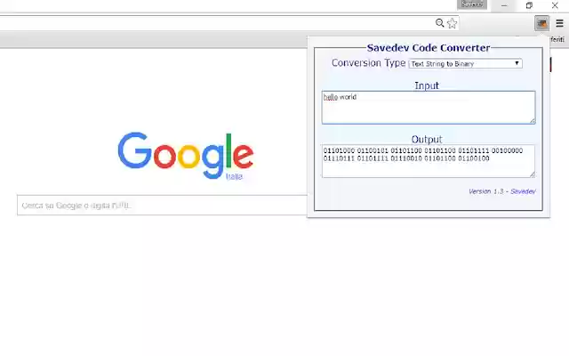 Savedev Code Converter  from Chrome web store to be run with OffiDocs Chromium online