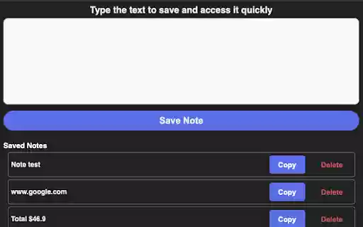 Save information temporarily.  from Chrome web store to be run with OffiDocs Chromium online