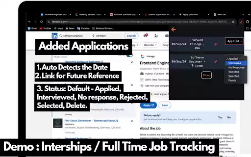 SaveIt Application Tracker  from Chrome web store to be run with OffiDocs Chromium online
