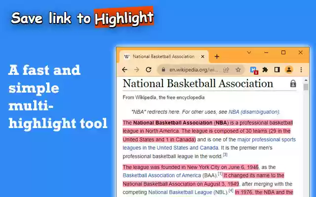Save Link to Highlight  from Chrome web store to be run with OffiDocs Chromium online