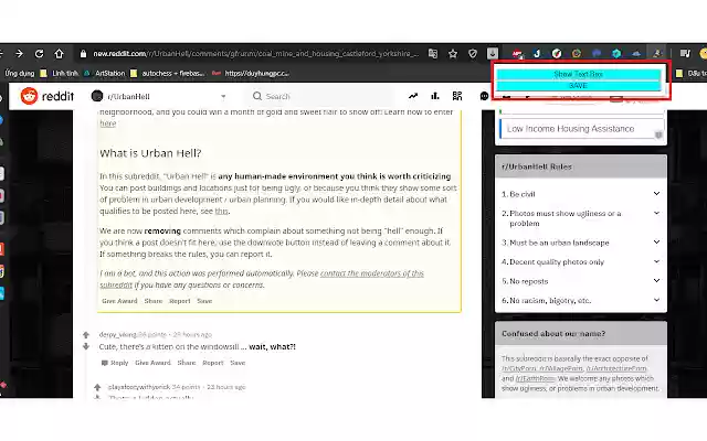 Save posts on reddit  from Chrome web store to be run with OffiDocs Chromium online