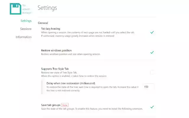 Save Tab Groups for Tab Session Manager  from Chrome web store to be run with OffiDocs Chromium online