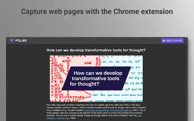 Save to Polar  from Chrome web store to be run with OffiDocs Chromium online
