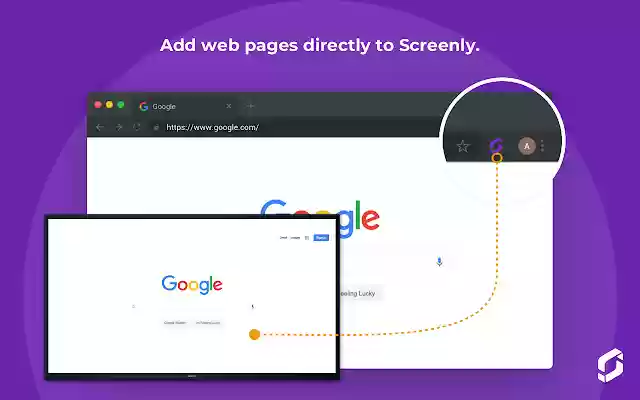 Save to Screenly  from Chrome web store to be run with OffiDocs Chromium online