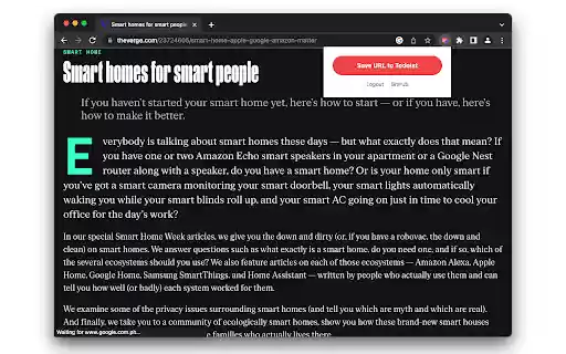 Save URL to Todoist  from Chrome web store to be run with OffiDocs Chromium online