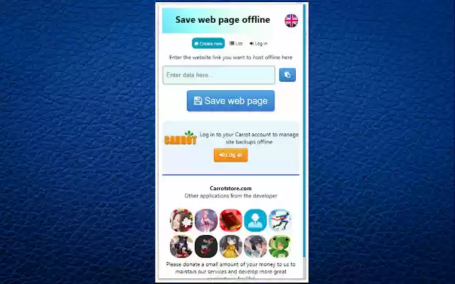 Save Web offline  from Chrome web store to be run with OffiDocs Chromium online