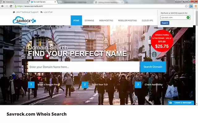 Savrock.com WHOIS Search  from Chrome web store to be run with OffiDocs Chromium online