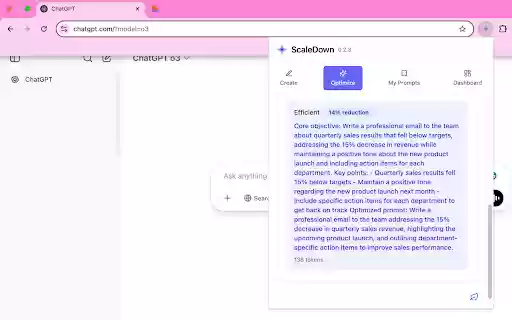 ScaleDown  from Chrome web store to be run with OffiDocs Chromium online