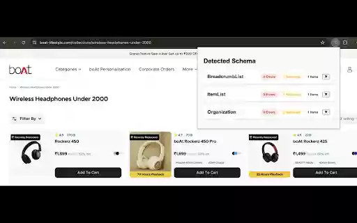 Schema Markup Extractor  from Chrome web store to be run with OffiDocs Chromium online