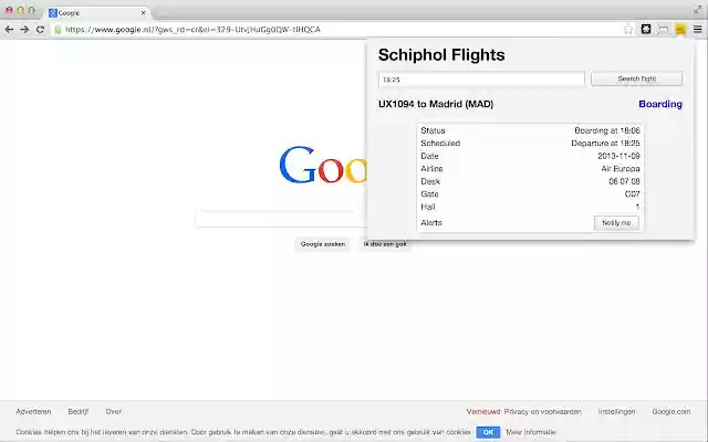 Schiphol Flights  from Chrome web store to be run with OffiDocs Chromium online