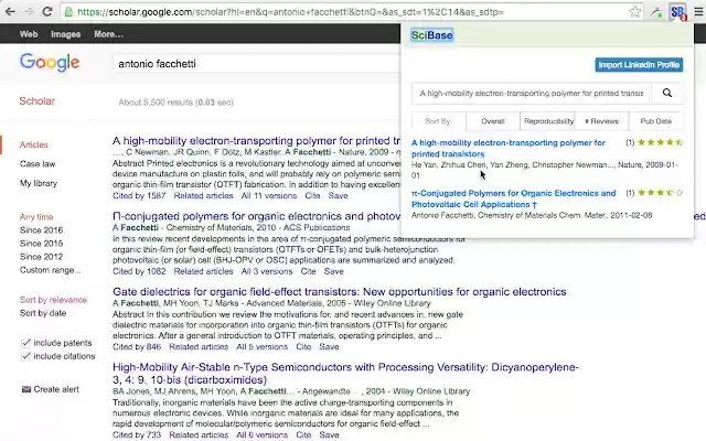 SCIBASE.CO  from Chrome web store to be run with OffiDocs Chromium online