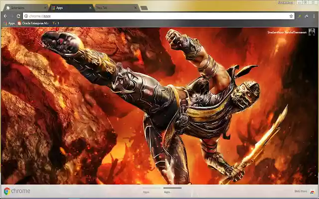 Scorpion Mortal Kombat Gaming Theme  from Chrome web store to be run with OffiDocs Chromium online