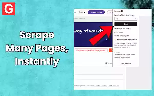 Scrape G2 Reviews And Download To Excel Extract G2  from Chrome web store to be run with OffiDocs Chromium online
