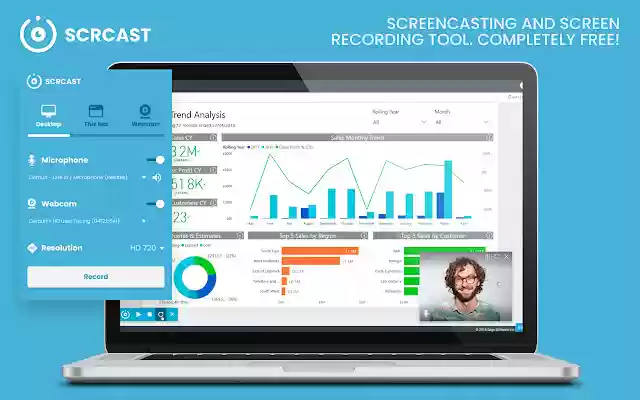 Scrcast screen recorder  from Chrome web store to be run with OffiDocs Chromium online