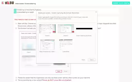 Screen Capturing No Domain Restriction  from Chrome web store to be run with OffiDocs Chromium online