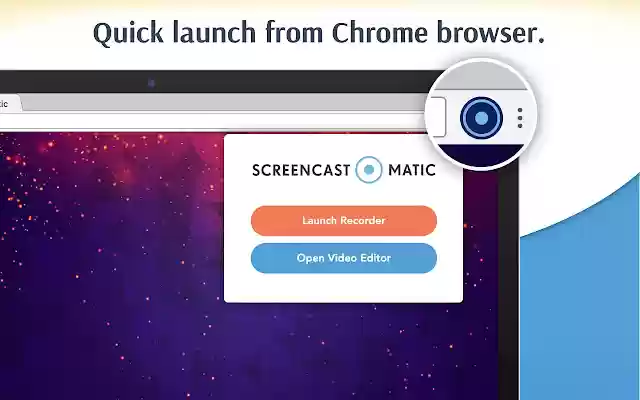 Screencast O Matic Launcher  from Chrome web store to be run with OffiDocs Chromium online