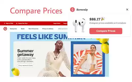 Screenly : Coupons  Price Comparison  from Chrome web store to be run with OffiDocs Chromium online