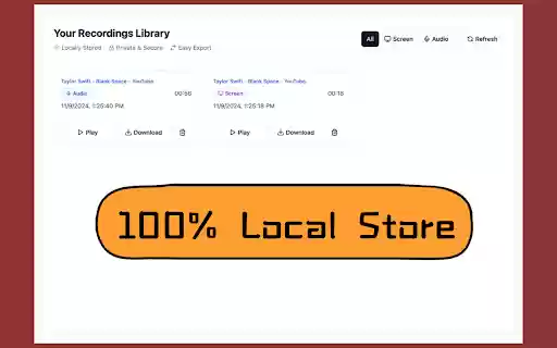 Screen Recorder | Voice Recorder  from Chrome web store to be run with OffiDocs Chromium online