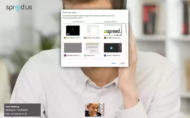 Screensharing for Spreed  from Chrome web store to be run with OffiDocs Chromium online