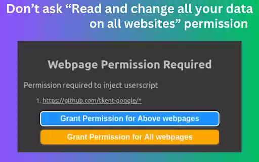 ScriptRunner v3 userScript manager  from Chrome web store to be run with OffiDocs Chromium online