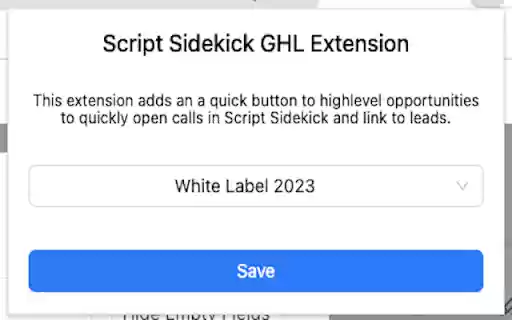 Script Sidekick GHL Extension  from Chrome web store to be run with OffiDocs Chromium online