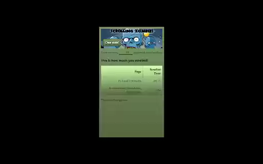 Scrolling Zombie  from Chrome web store to be run with OffiDocs Chromium online