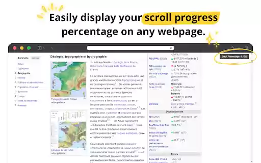 Scroll Percentage Indicator  from Chrome web store to be run with OffiDocs Chromium online