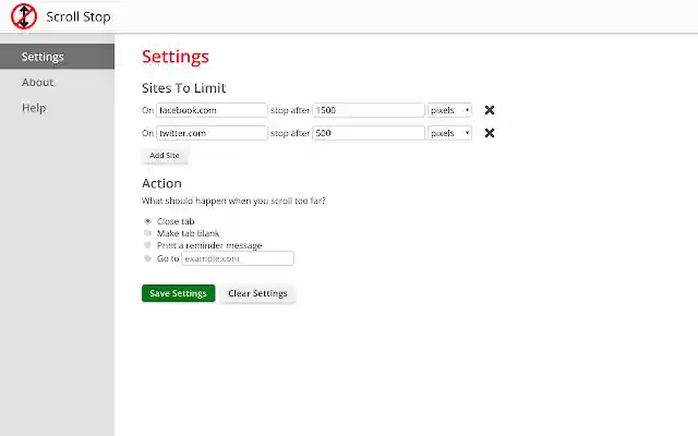 Scroll Stop  from Chrome web store to be run with OffiDocs Chromium online