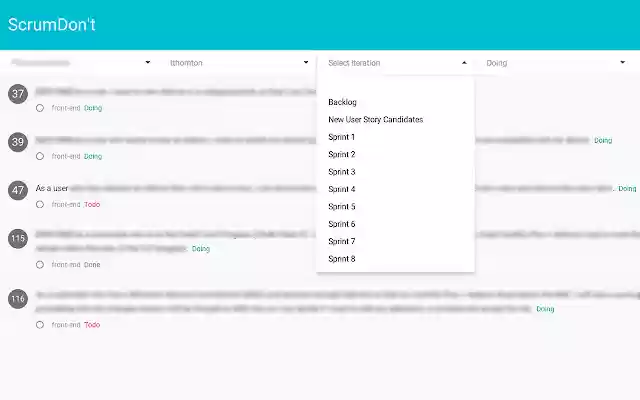 ScrumDont 2.0  from Chrome web store to be run with OffiDocs Chromium online