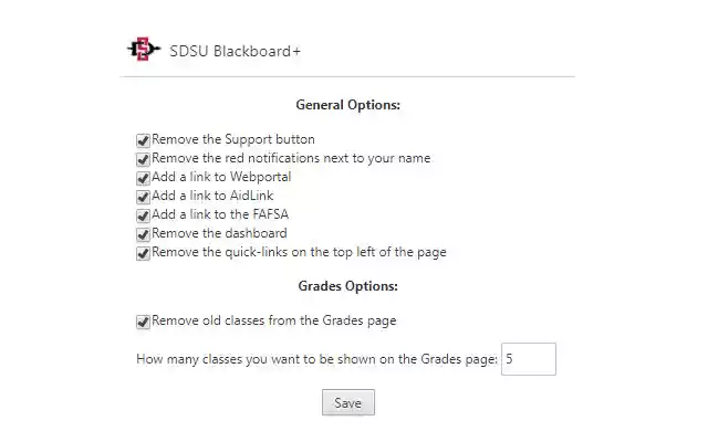 SDSU Blackboard+  from Chrome web store to be run with OffiDocs Chromium online
