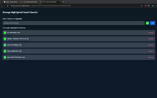 Search Ace: Hide  Highlight Results  from Chrome web store to be run with OffiDocs Chromium online