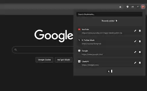 Search Bookmark  from Chrome web store to be run with OffiDocs Chromium online