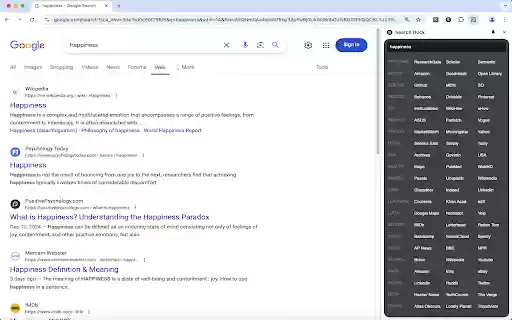 Search Dock  from Chrome web store to be run with OffiDocs Chromium online